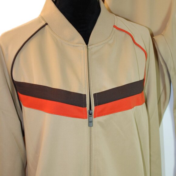 Jian Wang Tracksuit Long Sleeve Jogging Suit 2 Piece Size 2XL Tan - Picture 8 of 12